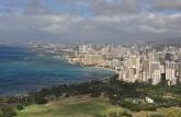 Honolulu vista do alto da cratera de Diamond Head, na ilha de Oahu, no Havaí